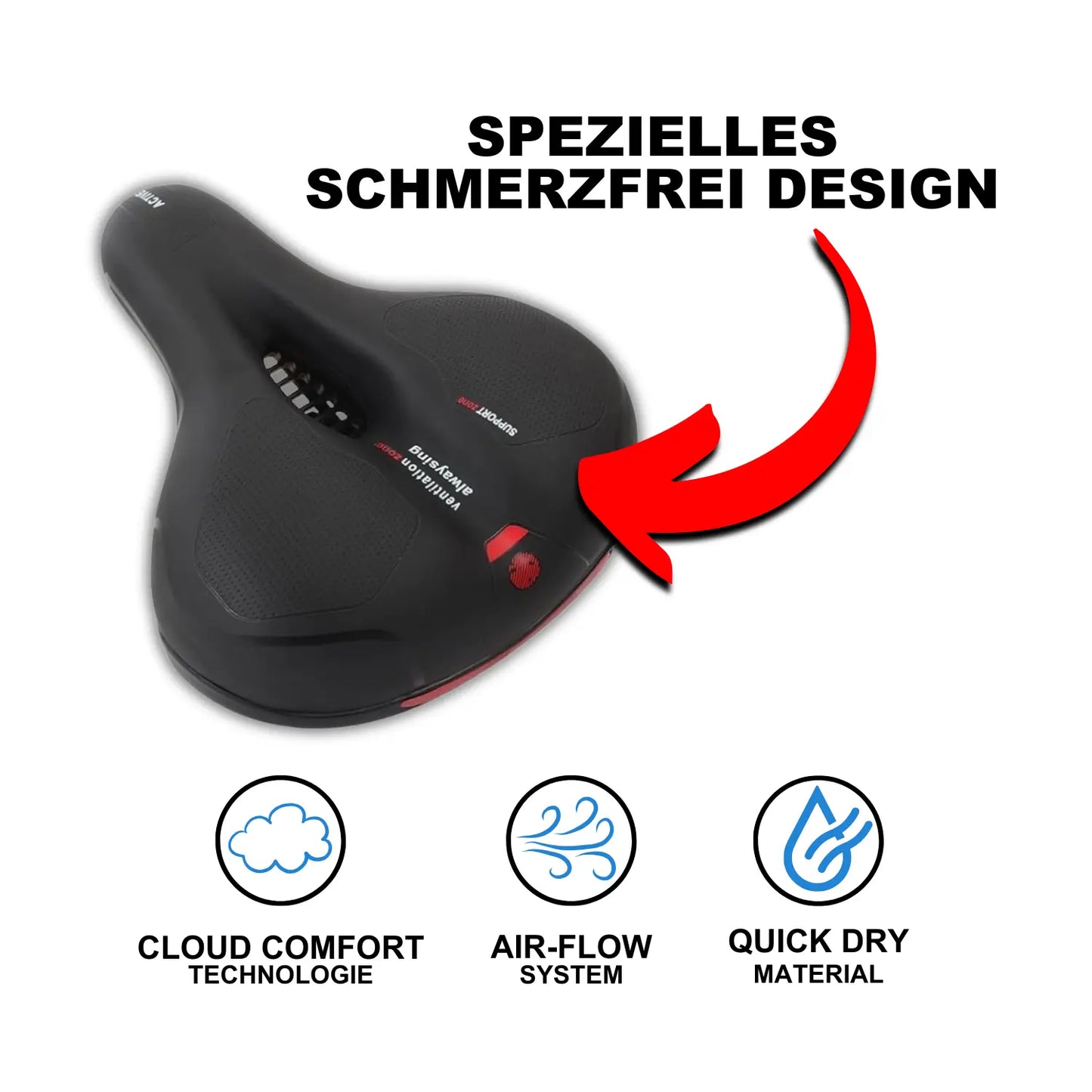 SOHLEMIO ergonomischer Fahrradsattel Gel für maximalen Komfort Gelsattel.