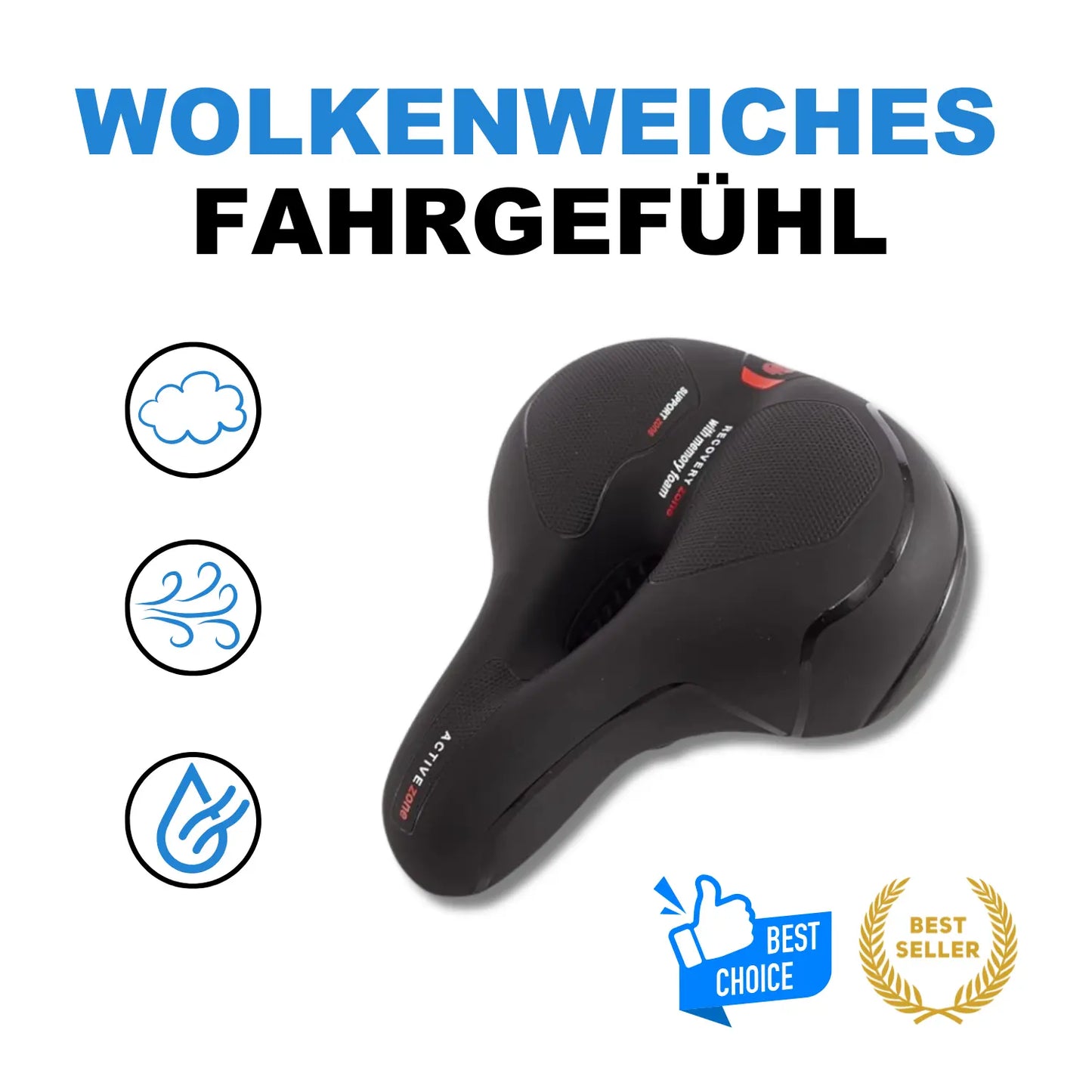 SOHLEMIO ergonomischer Fahrradsattel Gel für maximalen Komfort Gelsattel.